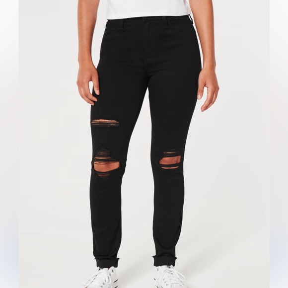 Black ripped skinny jeans - Picture 1 of 5